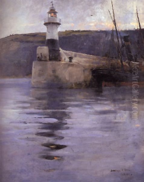 Study For A Lighthouse Oil Painting by Stanhope Forbes