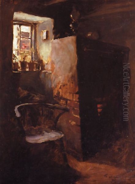 Fireside Oil Painting by Stanhope Forbes