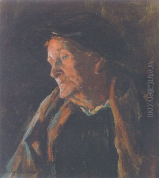 Portrait Of An Old Lady Oil Painting by Stanhope Forbes