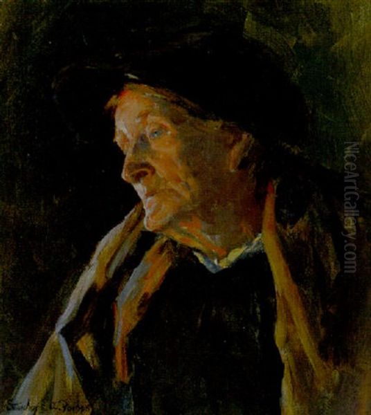 Portrait Of An Old Lady Oil Painting by Stanhope Forbes