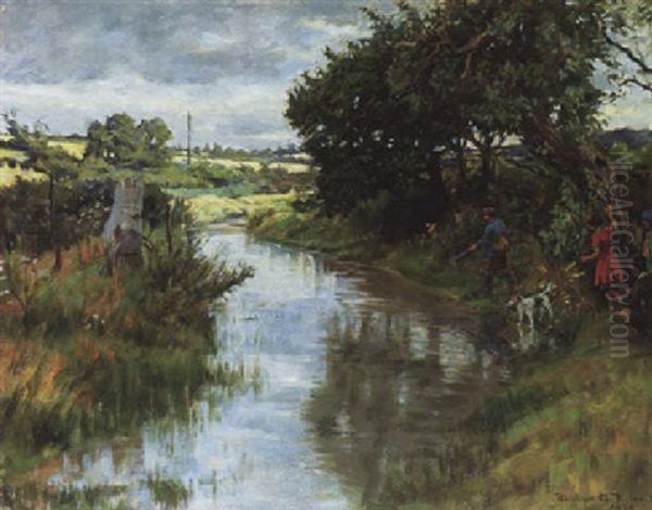 The Blue River Oil Painting by Stanhope Forbes