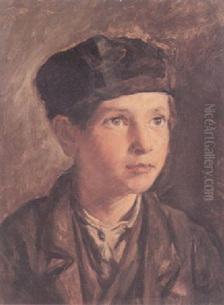 Portrait Of A Young Boy Oil Painting by Stanhope Forbes