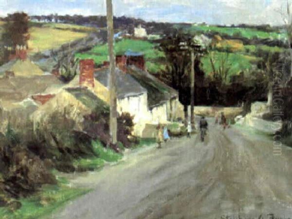 A Lane In The Hamlet Of Roseworthy, Cornwall by Stanhope Forbes