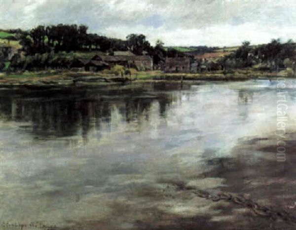 A Cornish Estuary Oil Painting by Stanhope Forbes