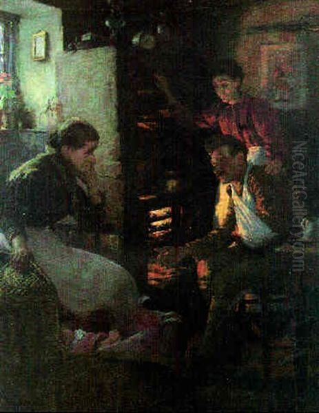 Story Of The Veldt Oil Painting by Stanhope Forbes