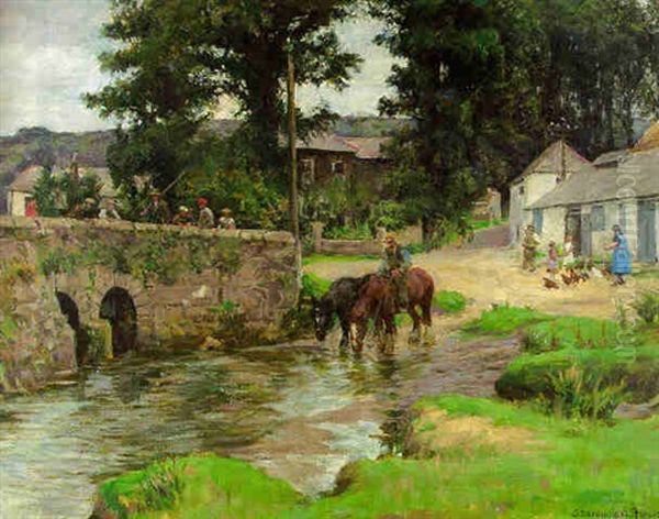 The Bridge Of Gweek Oil Painting by Stanhope Forbes