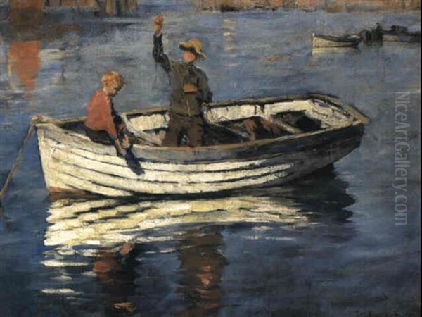 Chadding, Mounts Bay Newlyn Oil Painting by Stanhope Forbes