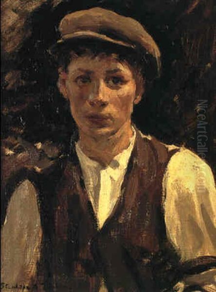 Portrait Of A Boy Oil Painting by Stanhope Forbes