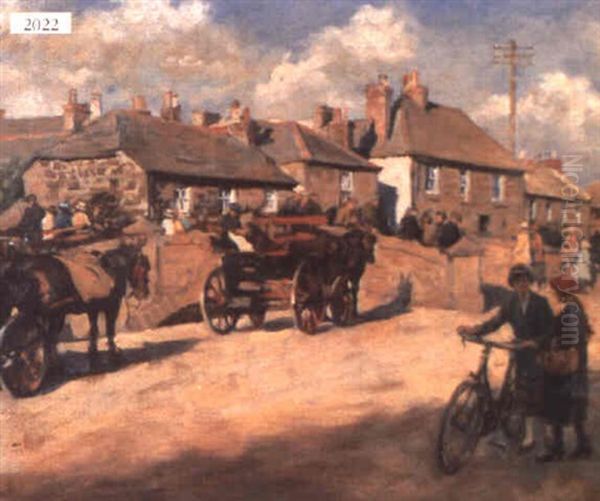 The Wagonette Stand Oil Painting by Stanhope Forbes