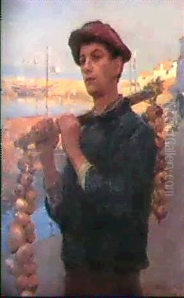 The Onion Boy Oil Painting by Stanhope Forbes