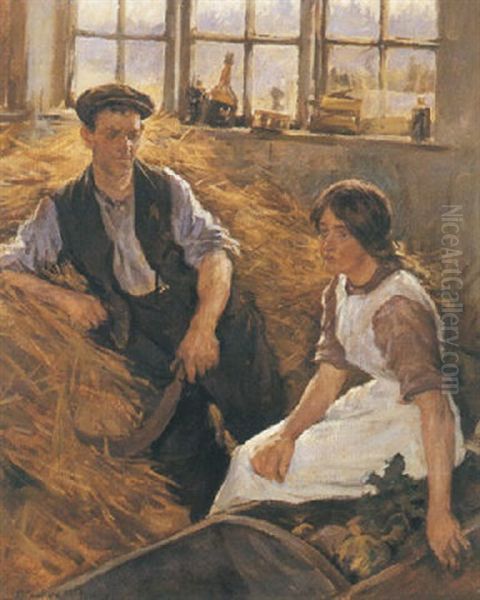 The Barn Oil Painting by Stanhope Forbes