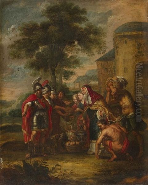 Scene Biblique Oil Painting by Guillaume Forchondt the Elder