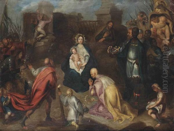 The Adoration Of The Magi Oil Painting by Guillaume Forchondt the Elder