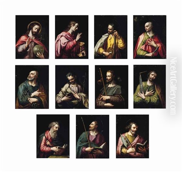 Christ Blessing, Holding The Orb And Others (11 Works) by Gilliam Forchondt the Younger