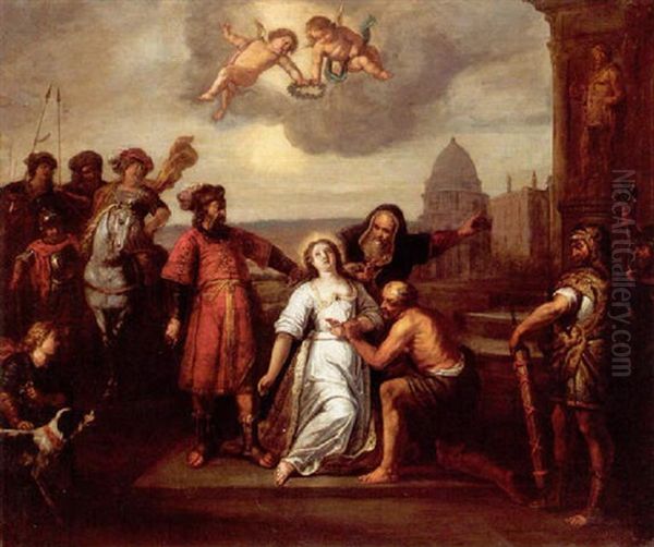 The Martyrdom Of Saint Agnes Oil Painting by Gilliam Forchondt the Younger