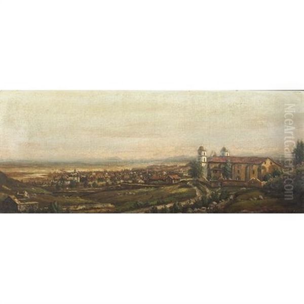 A View Of Early Santa Barbara From Above The Mission by Henry Chapman Ford