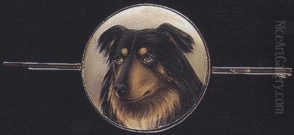 A Black And Tan Rough Collie Oil Painting by William Bishop Ford