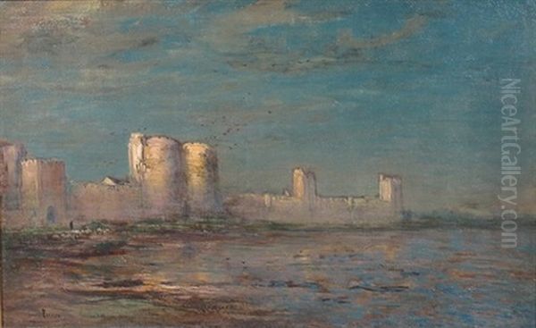 Coastal Ruins Oil Painting by Henri-Louis Foreau