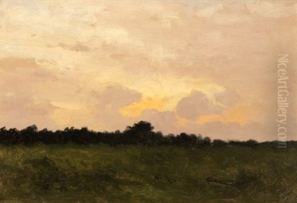 Hillside, Santa Barbara At Sunset Oil Painting by Lockwood de Forest