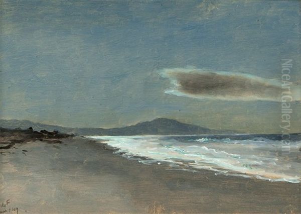 Shore And Mountain At Twilight Oil Painting by Lockwood de Forest