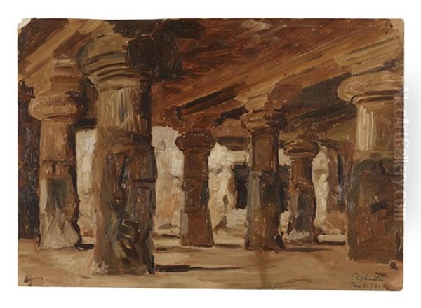 Elephanta, India Oil Painting by Lockwood de Forest