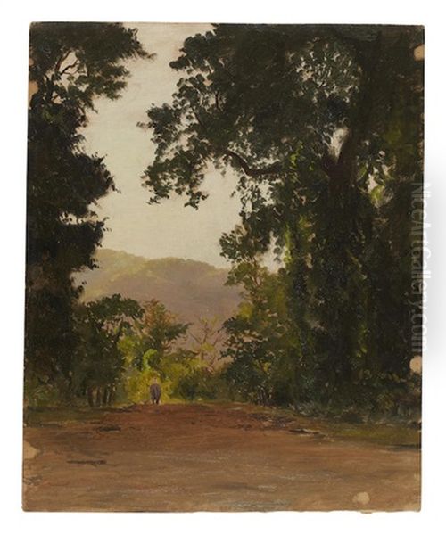 Indian Landscape With Elephant Oil Painting by Lockwood de Forest