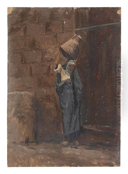 Female Water Carrier, Egypt Oil Painting by Lockwood de Forest