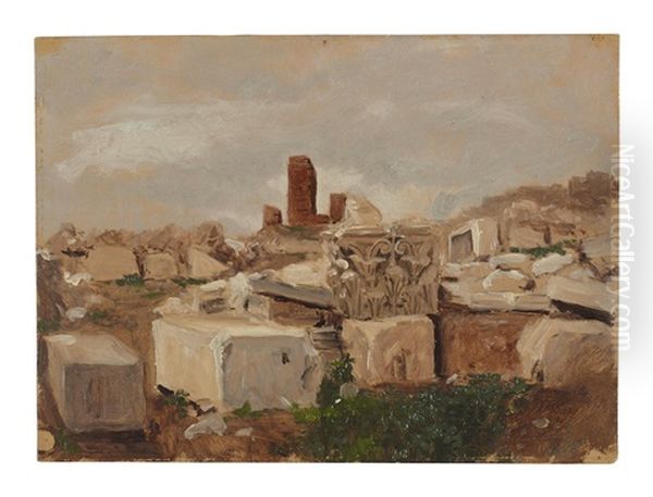 Corinthian Ruins Oil Painting by Lockwood de Forest