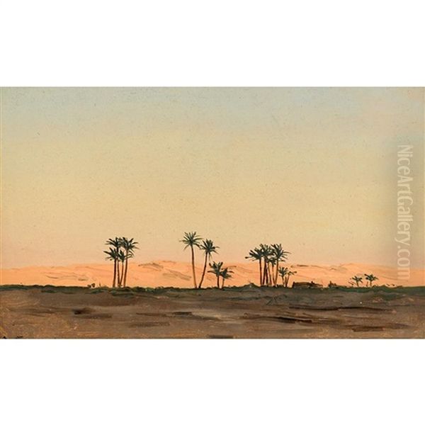 Palm Trees At The Oasis Oil Painting by Lockwood de Forest