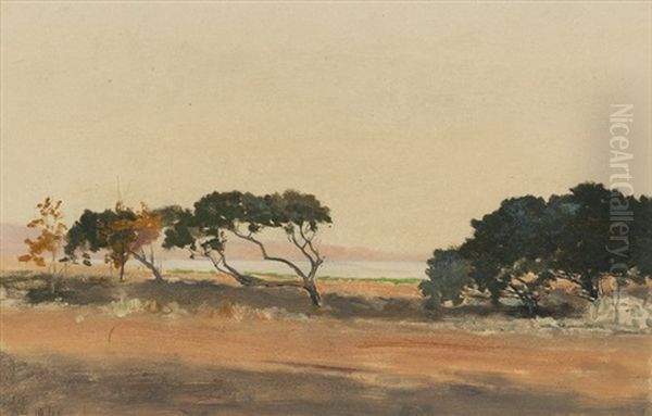 Coastal Landscape With Trees Oil Painting by Lockwood de Forest