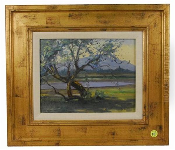 Tree In Landscape Oil Painting by Lockwood de Forest