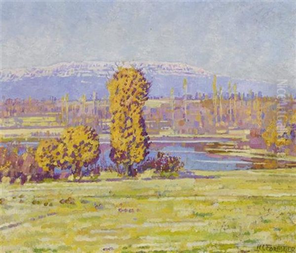 Vue Du Saleve Oil Painting by Henry-Claudius Forestier