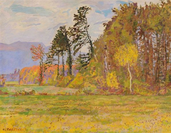 Landschaft Bei Meyrin Oil Painting by Henry-Claudius Forestier