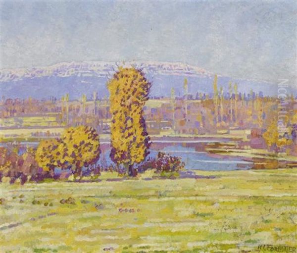 Sicht Auf Den Saleve Oil Painting by Henry-Claudius Forestier