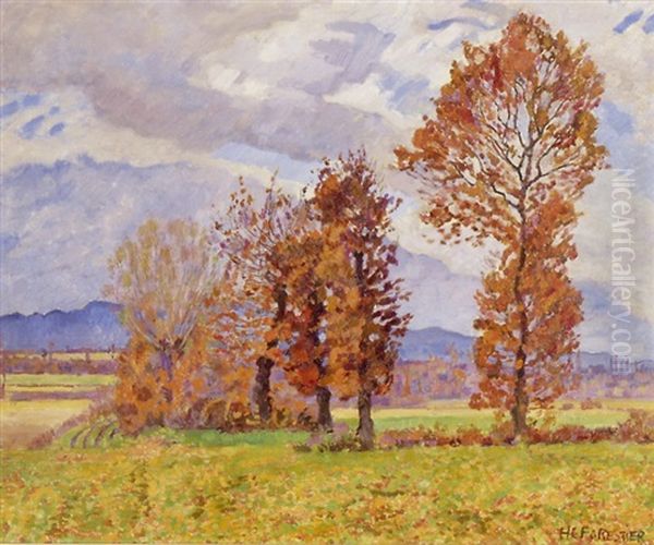 Herbstliche Baumlandschaft Oil Painting by Henry-Claudius Forestier