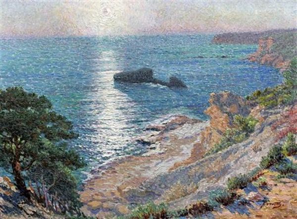 Coucher De Soleil Oil Painting by Alfred Jean Foretay