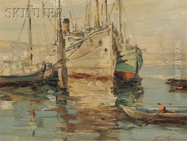 Dockside, Seattle Oil Painting by J. Edgar Forkner