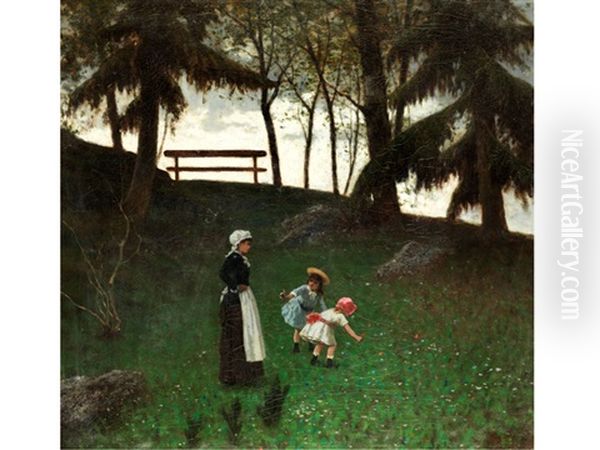 Die Kinder Des Giulio Ricordi Im Garten Der Villa D