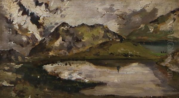 Lago Nero Oil Painting by Achille Formis