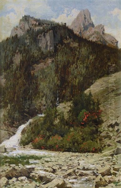 Paesaggio Di Montagna Oil Painting by Achille Formis