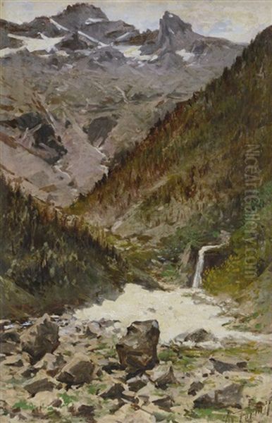 Ruscelletto In Montagna Oil Painting by Achille Formis