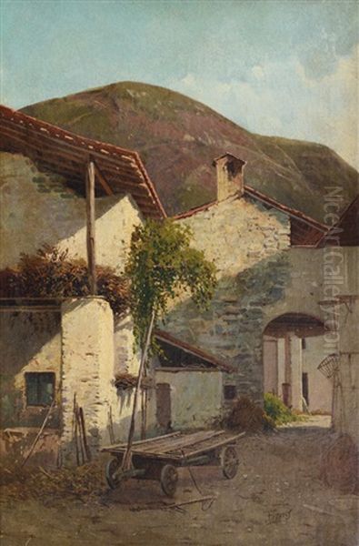 Cascinale Lombardo Oil Painting by Achille Formis