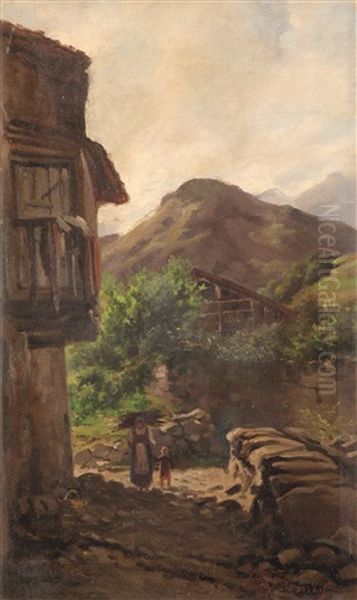 Paesaggio Campestre Oil Painting by Achille Formis