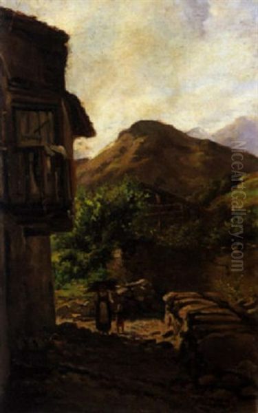 Paesaggio Montano Oil Painting by Achille Formis