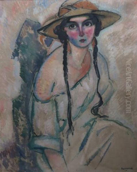 Woman With A Hat by Rodolphe Fornerod