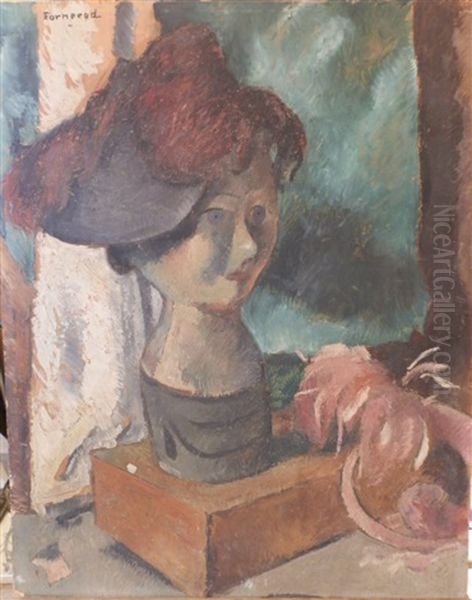 La Tete A Chapeau Oil Painting by Rodolphe Fornerod