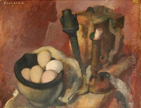 Nature Morte Au Panier D'oeufs Oil Painting by Rodolphe Fornerod