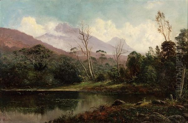 Mount Byron & Cuvier Lake St Clair Oil Painting by Haughton Forrest