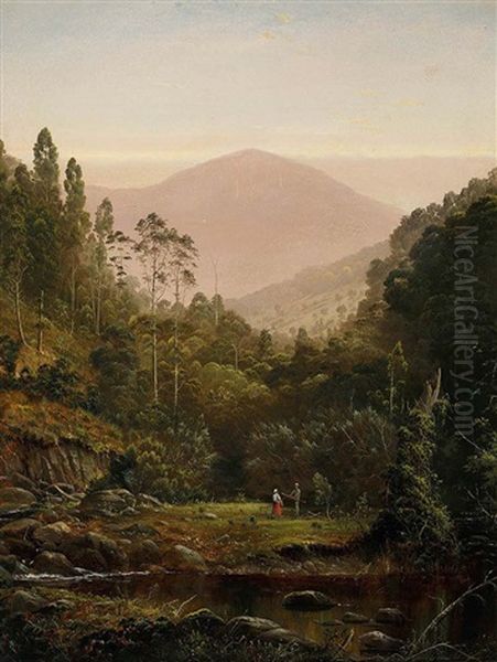 Cascade Rivulet Oil Painting by Haughton Forrest