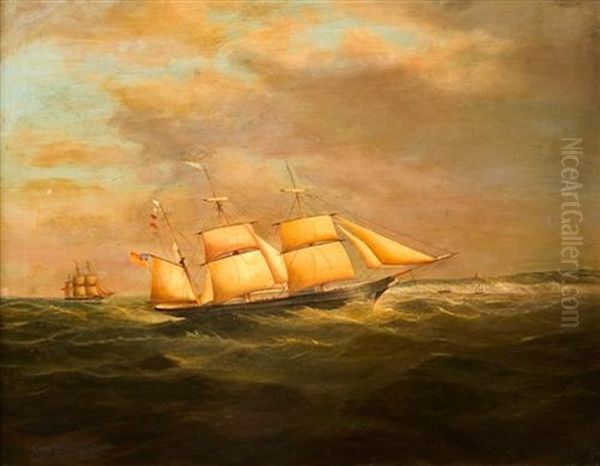 Sailing Off The Coast Oil Painting by Haughton Forrest